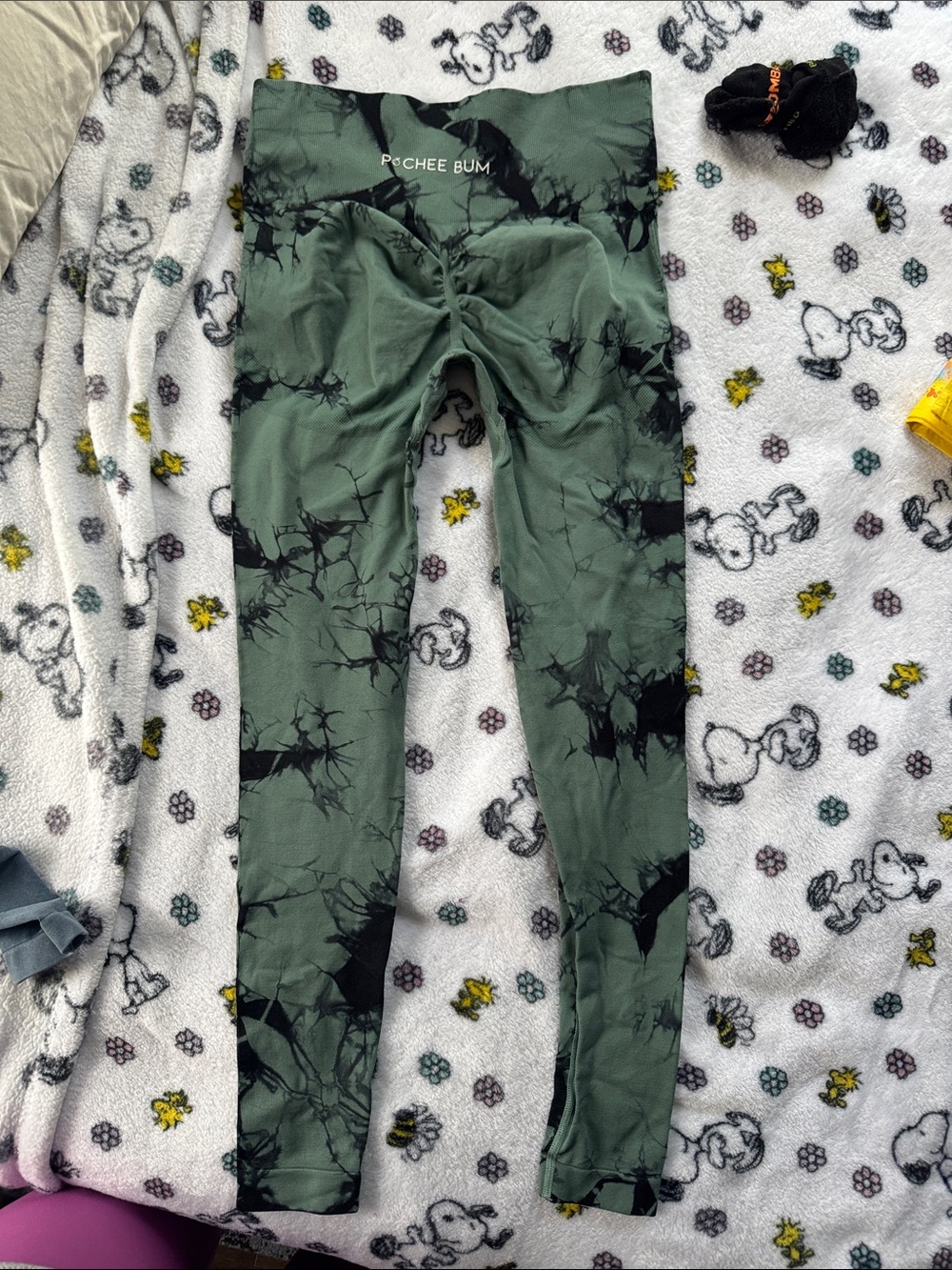 Pochee Bum Olive Green Tie-Dye Leggings